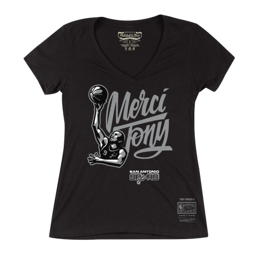 San Antonio Spurs Mitchell and Ness Women's Merci Tony T-Shirt