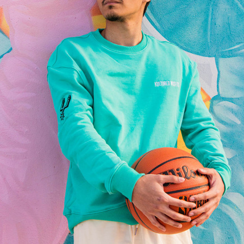 San Antonio Spurs x Kultured Misfits Men's Essential Crew  -  Turquoise