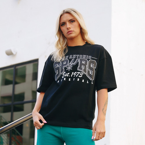 San Antonio Spurs Women's QORE Oversized T-Shirt - Black - The