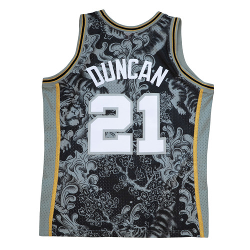 San Antonio Spurs Men's Mitchell and Ness Year of the Tiger #21 Tim Duncan  Jersey - Black