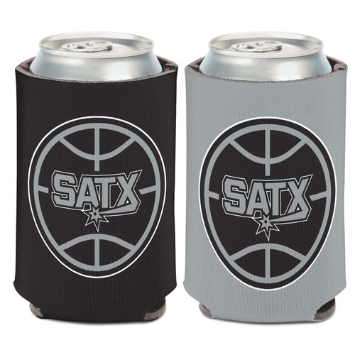 San Antonio Spurs Novelty WinCraft SATX Logo 12oz Can Cooler - Black and Gray