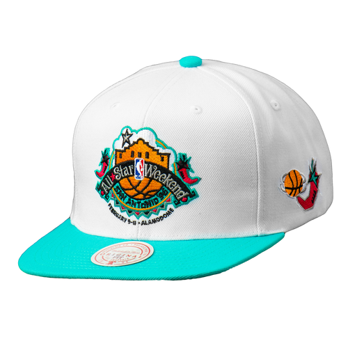 San Antonio Spurs Mitchell & Ness Hot Pink/Teal Bill and Orange Bottom With  35th Anniversary Fitted Hat