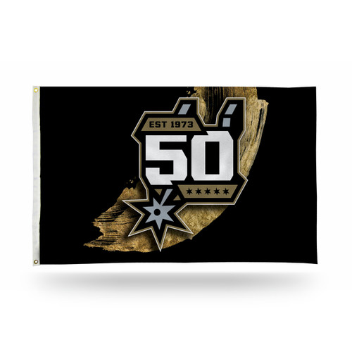 San Antonio Spurs Novelty Rico 50th Anniversary 3ft x 5ft Banner Flag - Black