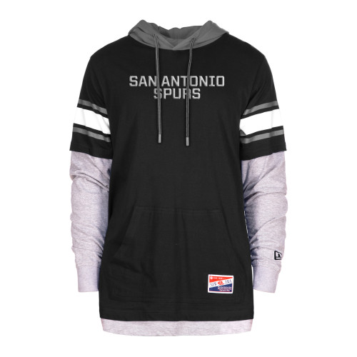 San Antonio Spurs Men's New Era Pullover Hoodie - Black and Gray