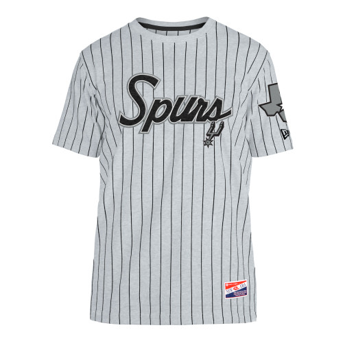 New Era Men's Ne Pinstripe Oversized Tee T shirt, White/Navy, 5XL