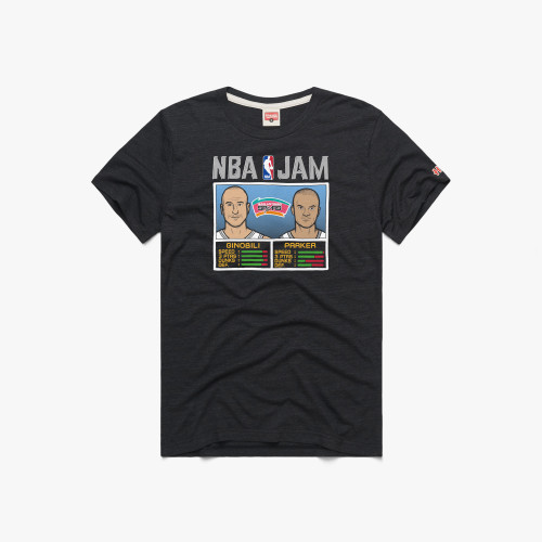San Antonio Spurs Men's Homage NBA Jam Manu Ginobili vs. Tony Parker T-Shirt - Black