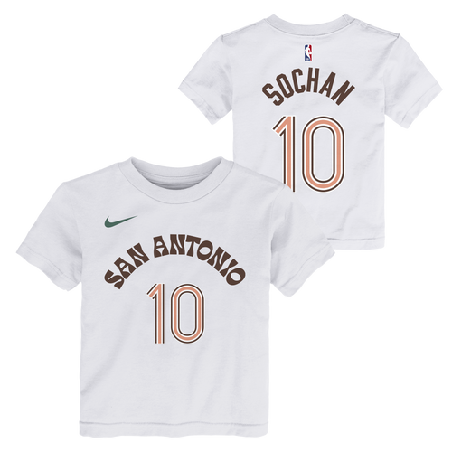 San Antonio Spurs Toddlers Nike 2023-2024 City Edition Jeremy Sochan Name and Number T-Shirt  - White