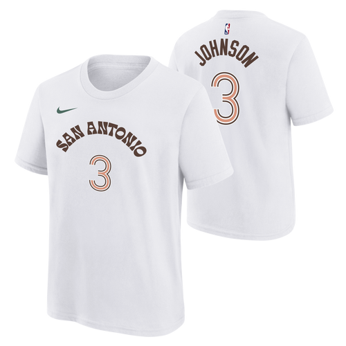 San Antonio Spurs Juvy Nike 2023-2024 City Edition Keldon Johnson Name and Number T-Shirt - White