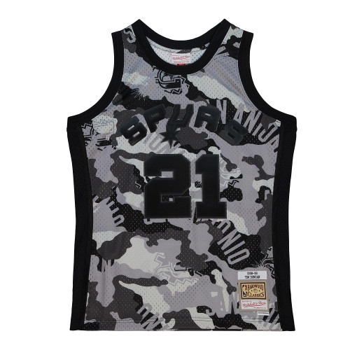 San Antonio Spurs Men's Mitchell and Ness Ghost Swingman Throwback Jersey - Camo