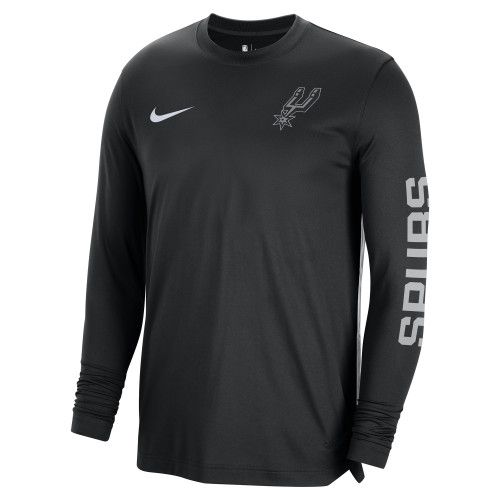 San Antonio Spurs Men's Nike Pre-Game Dry-Fit Long Sleeve Shirt - Black