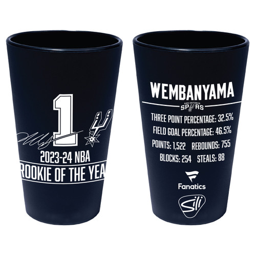 San Antonio Spurs Wincraft Victor Wembanyama 2024 Rookie of the Year Silicone Pint Glass