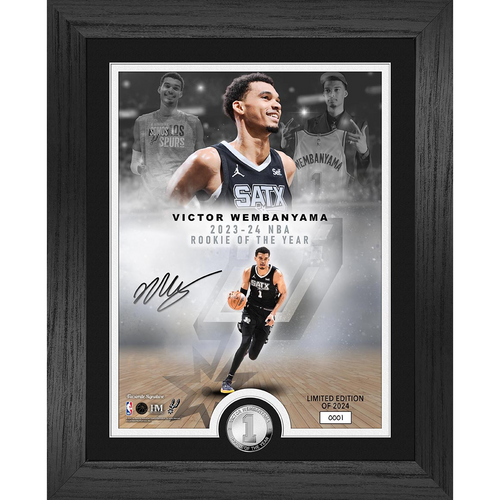 San Antonio Spurs Highland Mint Victor Wembanyama 2024 Rookie of the Year 13x16 Framed Photo