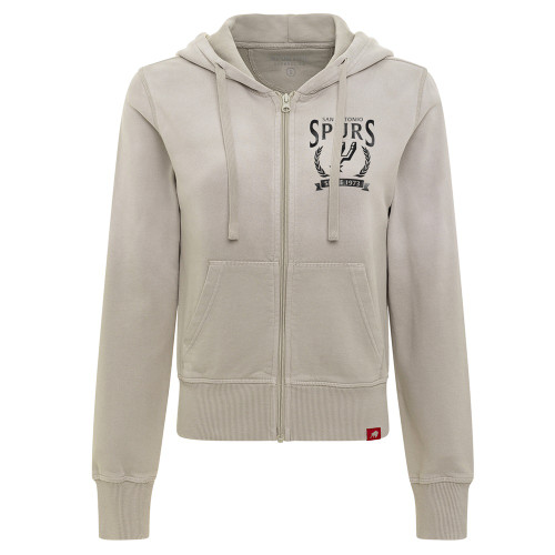 San Antonio Spurs Women's Sportiqe Apparel Millbury Carli Full Zip Hoodie - Vanilla
