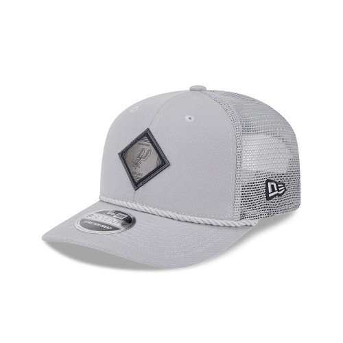 San Antonio Spurs Men's New Era 9Seventy Leather Logo Stretch-Snap Cap - Gray and Black