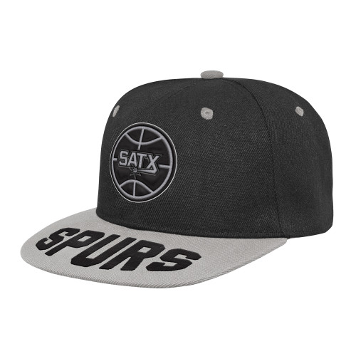 San Antonio Spurs Youth OuterStuff Embro Visor Flatbrim Cap - Black