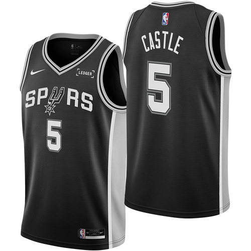 San Antonio Spurs Men's Nike Icon Edition Swingman Stephon Castle Jersey