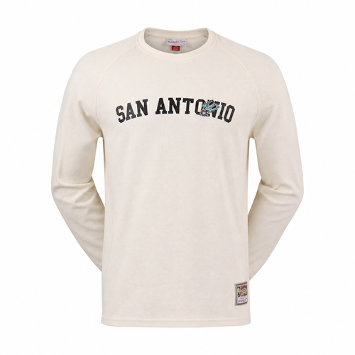 San Antonio Spurs Men's Mitchell and Ness Swagger Thermal Long Sleeve T-Shirt - Cream