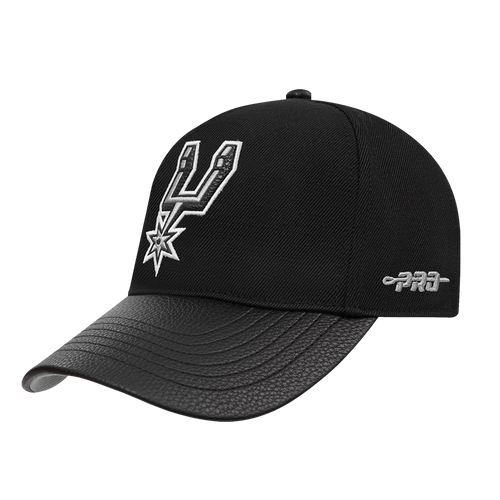San Antonio Spurs Men's Pro Standard Primary Classic Leather Adjustable Cap - Black