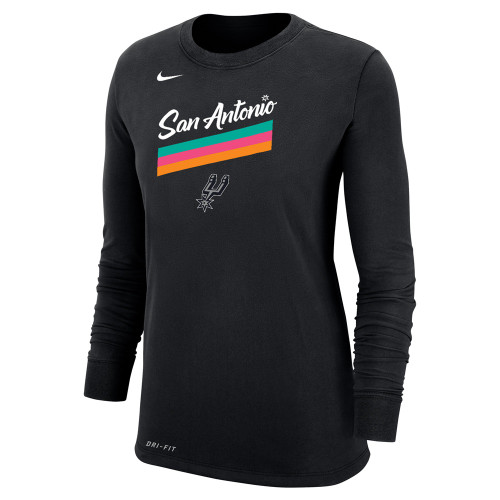 San Antonio Spurs Women's Nike 2025-2026 City Edition Swoosh Spurs Long Sleeve T-Shirt - Black
