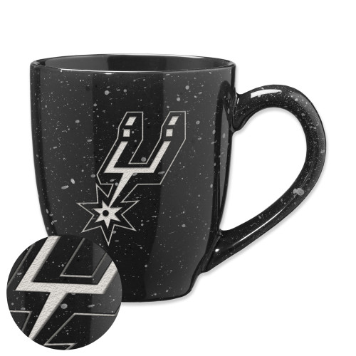 San Antonio Spurs Rico Standard 16 oz Team Color Laser Engraved Ceramic  Coffee Mug - Black