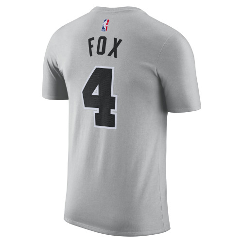 San Antonio Spurs Men's Nike Name and Number #4 De'Aaron Fox Statement T-Shirt - Silver
