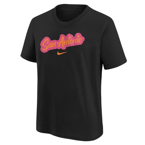 San Antonio Spurs Youth Nike 2025-2026 City Edition Wordmark Logo T-Shirt - Black