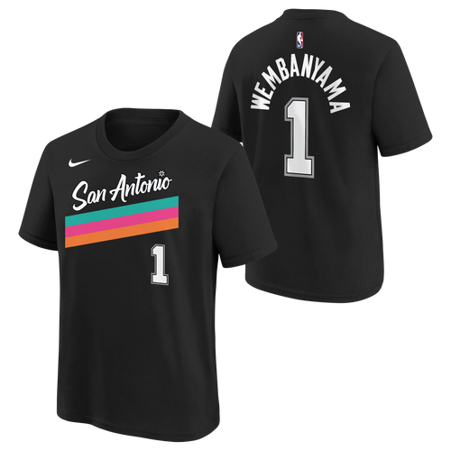 San Antonio Spurs Youth Nike 2025-2026 City Edition Name and Number #1 Victor Wembanyama T-Shirt - Black