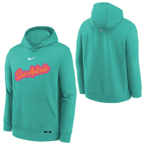 San Antonio Spurs Youth Nike 2025-2026 City Edition Club Wordmark Hoodie - Teal