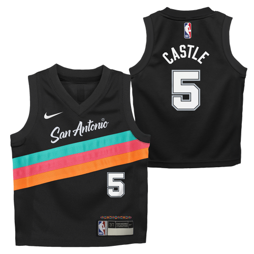 San Antonio Spurs Juvy Nike 2025-2026 City Edition #5 Stephon Castle Swingman Jersey - Black