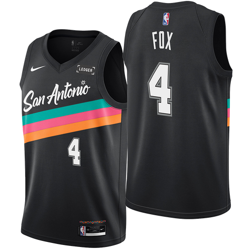 San Antonio Spurs Men's Nike 2025-2026 City Edition #4 De'Aaron Fox Swingman Jersey - Black