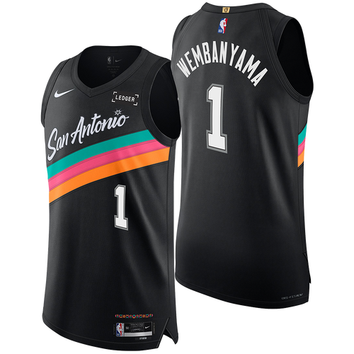 San Antonio Spurs Men's Nike 2025-2026 City Edition #1 Victor Wembanyama Authentic Jersey - Black