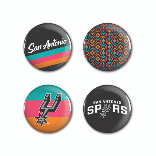San Antonio Spurs Wincraft 2025-2026 City Edition Logos Buttons 4-Pack - Multi
