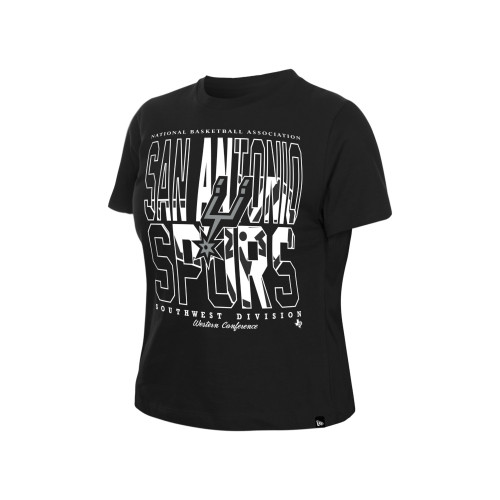 San Antonio Spurs Women's New Era Leisure State Primary T-Shirt - Black