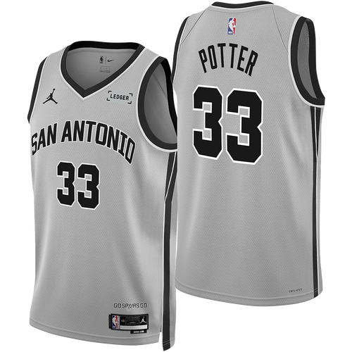 San Antonio Spurs Men's Nike Micah Potter 2025-2026 Statement Edition Swingman Jersey