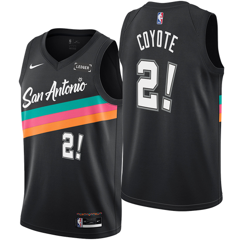 San Antonio Spurs Men's Nike 2025-2026 City Edition #2! Coyote Swingman Jersey - Black