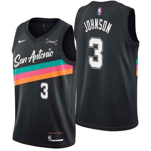San Antonio Spurs Men's Nike 2025-2026 City Edition #3 Keldon Johnson Swingman Jersey - Black