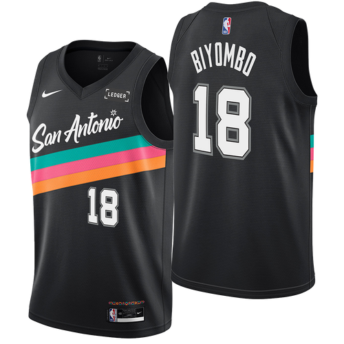 San Antonio Spurs Men's Nike 2025-2026 City Edition #18 Bismack Biyombo Swingman Jersey - Black