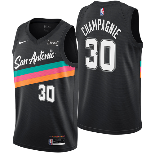 San Antonio Spurs Men's Nike 2025-2026 City Edition #30 Julian Champagnie Swingman Jersey - Black