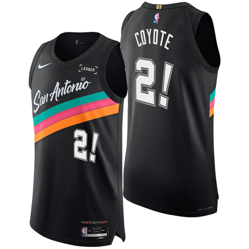 San Antonio Spurs Men's Nike 2025-2026 City Edition #2! Coyote Authentic Jersey - Black