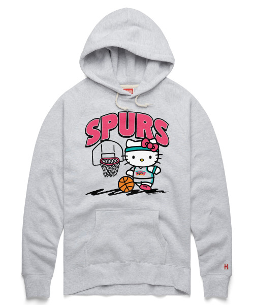 San Antonio Spurs Adult Homage Hardwood Classic Hello Kitty Collab Hoodie - Gray