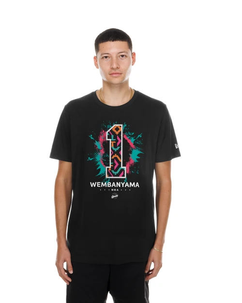 San Antonio Spurs Men's New Era 2025-2026 City Edition Victor Wembanyama Name and Number T-Shirt - Black
