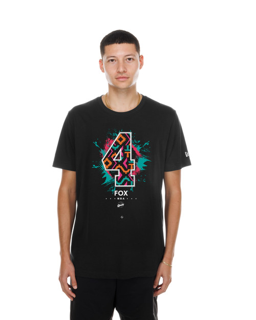 San Antonio Spurs Men's New Era 2025-2026 City Edition Fox Name + Number Splash T-Shirt - Black