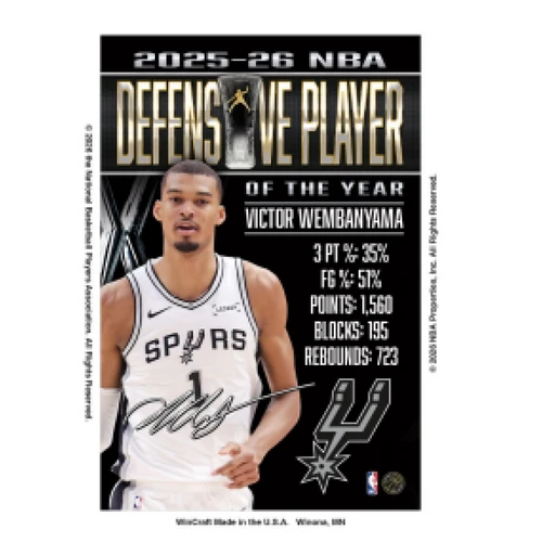 San Antonio Spurs WinCraft 2026 Defensive Player of the Year Victor Wembanyama 2" x 3" Magnet