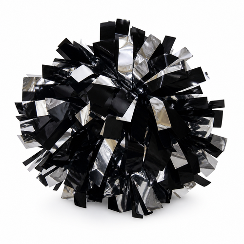 San Antonio Spurs Metallic Pom Pom - Black and Silver