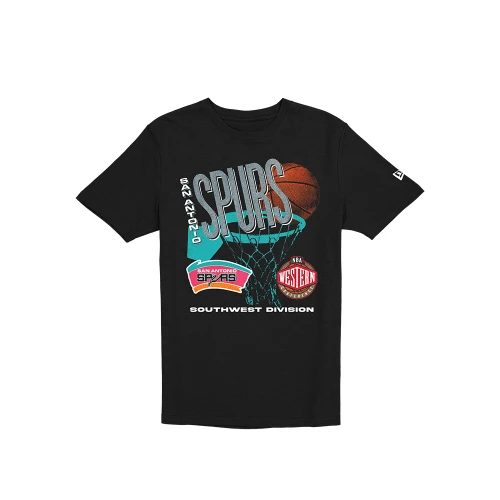 San Antonio Spurs Men's New Era 90's Hardwood Classic Eastbay T-Shirt - Black