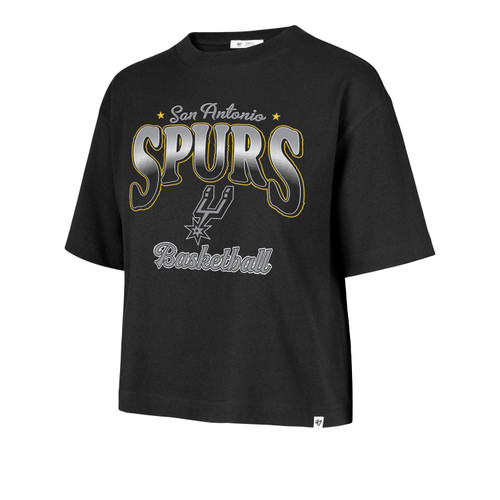 San Antonio Spurs Women's '47 Brand Evergreen Vibe Check Reed City T-Shirt - Black