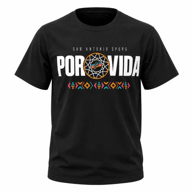 San Antonio Spurs Men's Item of the Game 2025-2026 City Edition Por Vida Arena T-Shirt - Black