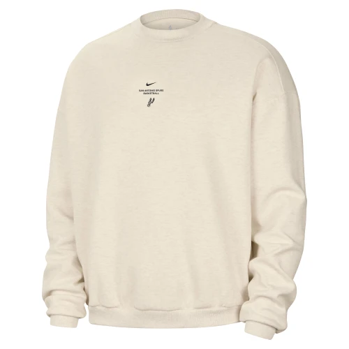 San Antonio Spurs Men's Nike Primary Stretch Crewneck Sweatshirt - Cream