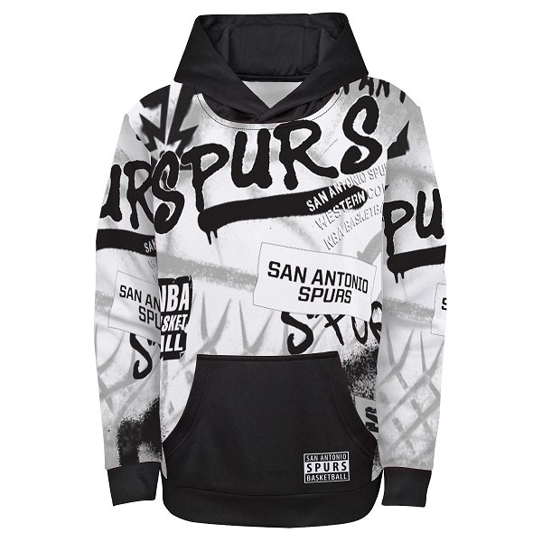 San Antonio Spurs Youth OuterStuff Spray Ball Hoodie - Black and Gray - The  Official Spurs Fan Shop