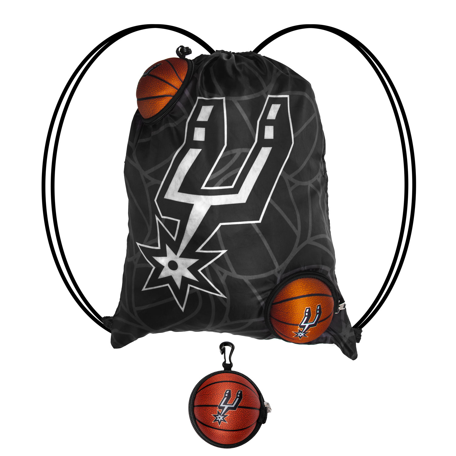 Maccabi Art Official San Antonio Spurs Collapsible Insulated Basketball  Lunch Bag, 13.4” x 5.75” x 5.75”